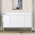 Minimalist Design Freestanding Wooden Sideboard with Metal Legs