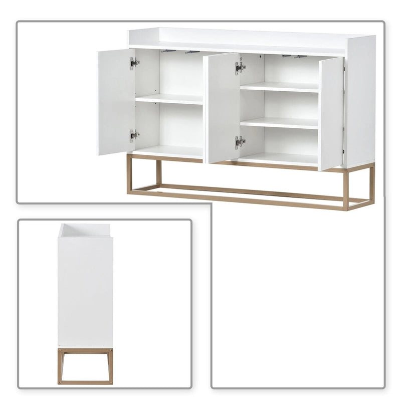 Minimalist Design Freestanding Wooden Sideboard with Metal Legs