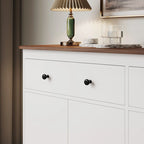 Modern Storage Sideboard Buffet Cabinet with 2 Drawers and 4 Doors for Living Room,Dining room,Kitchen,Coffee Bar, In White