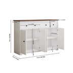 Modern Storage Sideboard Buffet Cabinet with 2 Drawers and 4 Doors for Living Room,Dining room,Kitchen,Coffee Bar, In White
