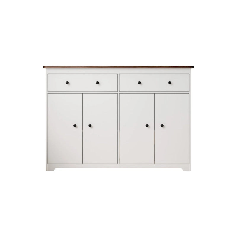 Modern Storage Sideboard Buffet Cabinet with 2 Drawers and 4 Doors for Living Room,Dining room,Kitchen,Coffee Bar, In White