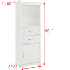 Display cabinets with open shelves