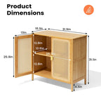 Pellebant Boho Farmhouse Accent Sideboard Buffet Kitchen Storage Cabinet with Doors