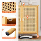 Pellebant Boho Farmhouse Accent Sideboard Buffet Kitchen Storage Cabinet with Doors