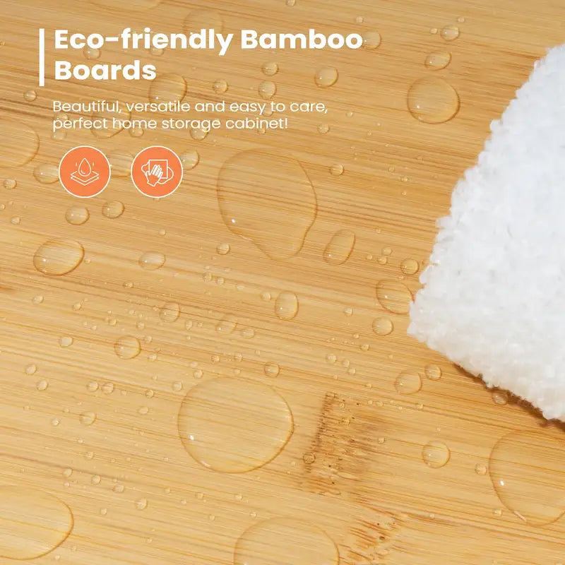 Pellebant Boho Farmhouse Accent Sideboard Buffet Kitchen Storage Cabinet with Doors