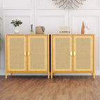 Pellebant Boho Farmhouse Accent Sideboard Buffet Kitchen Storage Cabinet with Doors
