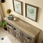 Wood Buffet Cabinet with 2 Doors and Metal Handle for Dining Room