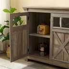 Wood Buffet Cabinet with 2 Doors and Metal Handle for Dining Room
