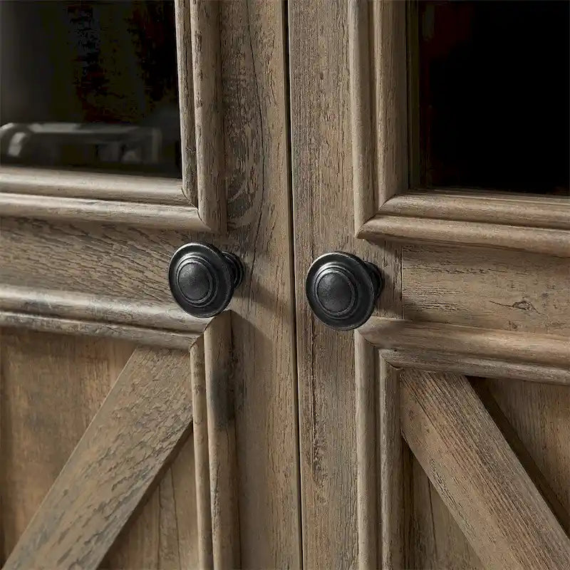 Wood Buffet Cabinet with 2 Doors and Metal Handle for Dining Room