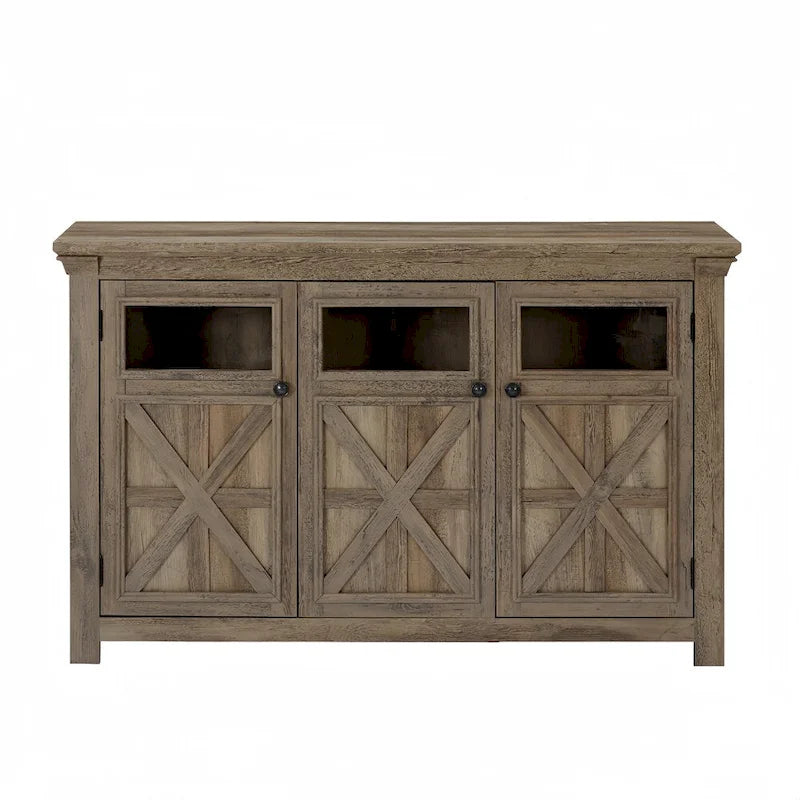Wood Buffet Cabinet with 2 Doors and Metal Handle for Dining Room