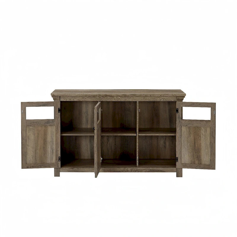 Wood Buffet Cabinet with 2 Doors and Metal Handle for Dining Room