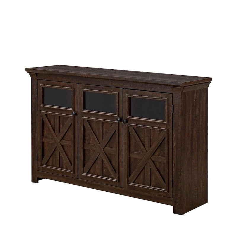 Wood Buffet Cabinet with 2 Doors and Metal Handle for Dining Room