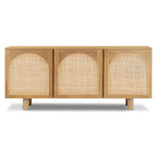 Poly & Bark Archi 70 Sideboard - Oak Wood with Cane Webbing Door Fronts