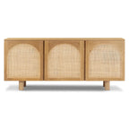 Poly & Bark Archi 70 Sideboard - Oak Wood with Cane Webbing Door Fronts