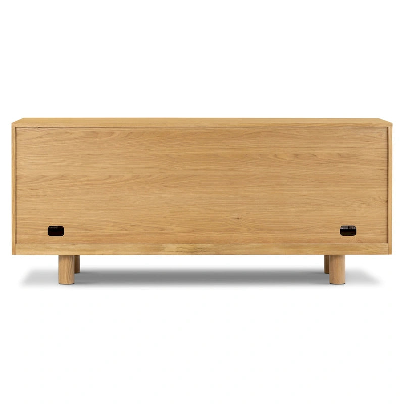 Poly & Bark Archi 70 Sideboard - Oak Wood with Cane Webbing Door Fronts