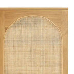 Poly & Bark Archi 70 Sideboard - Oak Wood with Cane Webbing Door Fronts