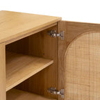 Poly & Bark Archi 70 Sideboard - Oak Wood with Cane Webbing Door Fronts