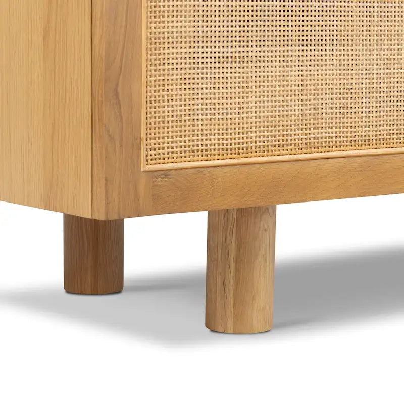 Poly & Bark Archi 70 Sideboard - Oak Wood with Cane Webbing Door Fronts