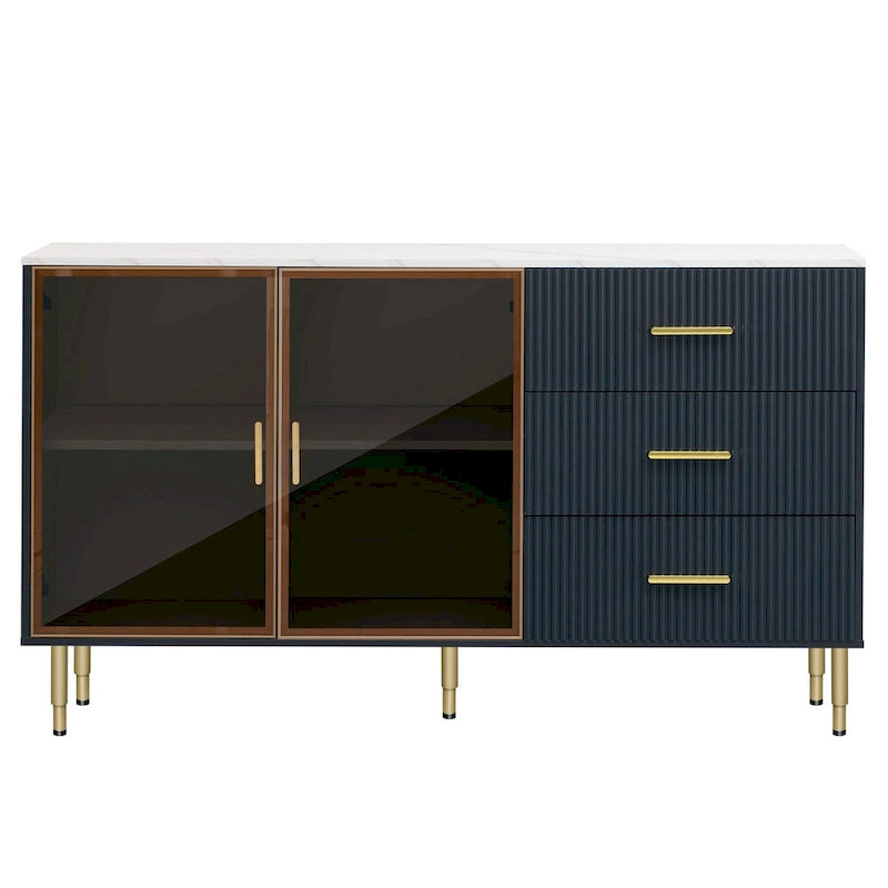 GEITIN Modern Sideboard Buffet Cabinet with Glass Doors