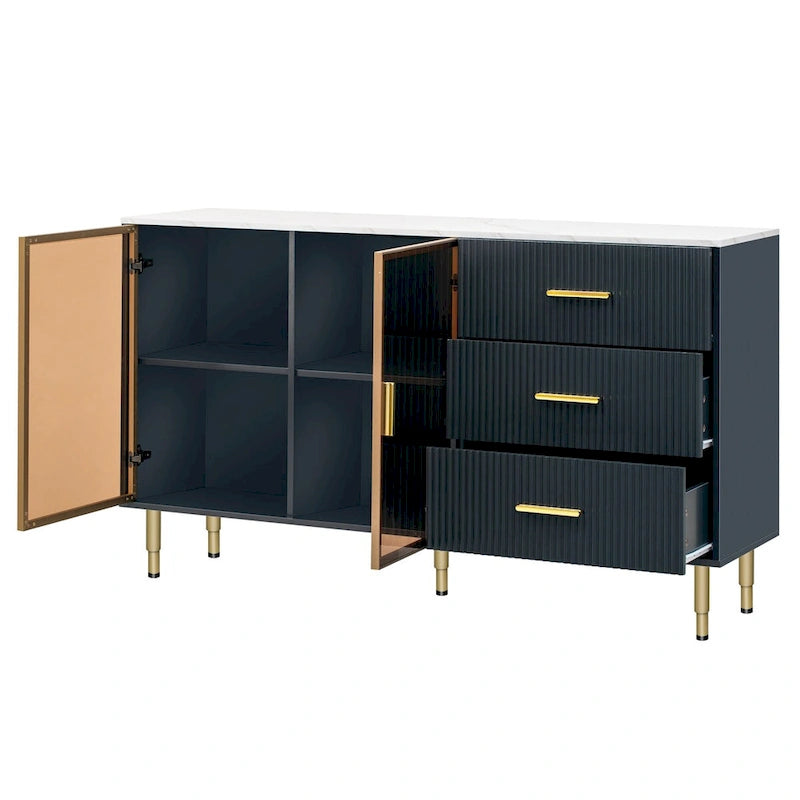 GEITIN Modern Sideboard Buffet Cabinet with Glass Doors