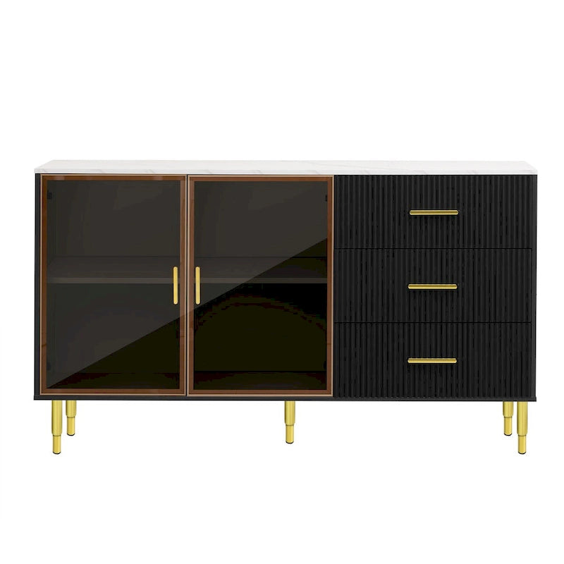 GEITIN Modern Sideboard Buffet Cabinet with Glass Doors
