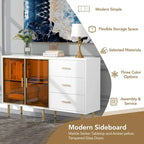 GEITIN Modern Sideboard Buffet Cabinet with Glass Doors