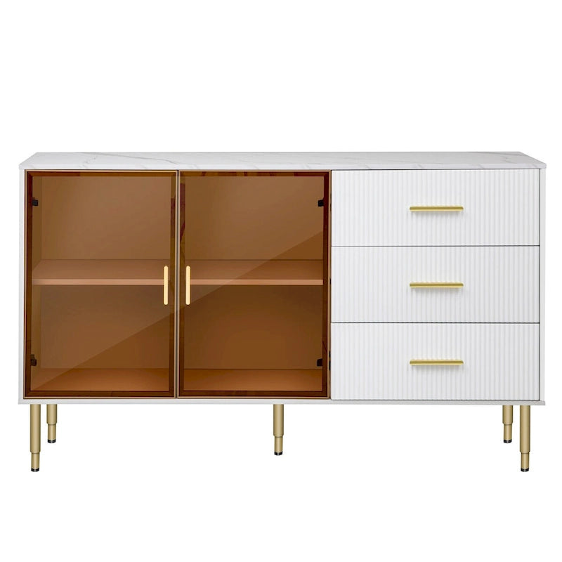 GEITIN Modern Sideboard Buffet Cabinet with Glass Doors