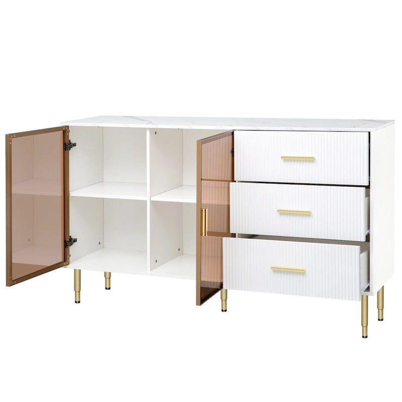 GEITIN Modern Sideboard Buffet Cabinet with Glass Doors