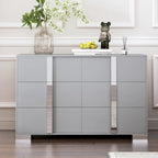 Elegant Modern Dresser with Metal Handle,Mirrored Storage Cabinet with 6 Drawers for Bedroom,Living Room
