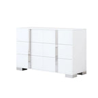 Elegant Modern Dresser with Metal Handle,Mirrored Storage Cabinet with 6 Drawers for Bedroom,Living Room