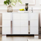 Elegant Modern Dresser with Metal Handle,Mirrored Storage Cabinet with 6 Drawers for Bedroom,Living Room