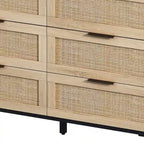 43.316-Drawers Rattan Storage Cabinet Rattan Drawer,for Bedroom,Living Room