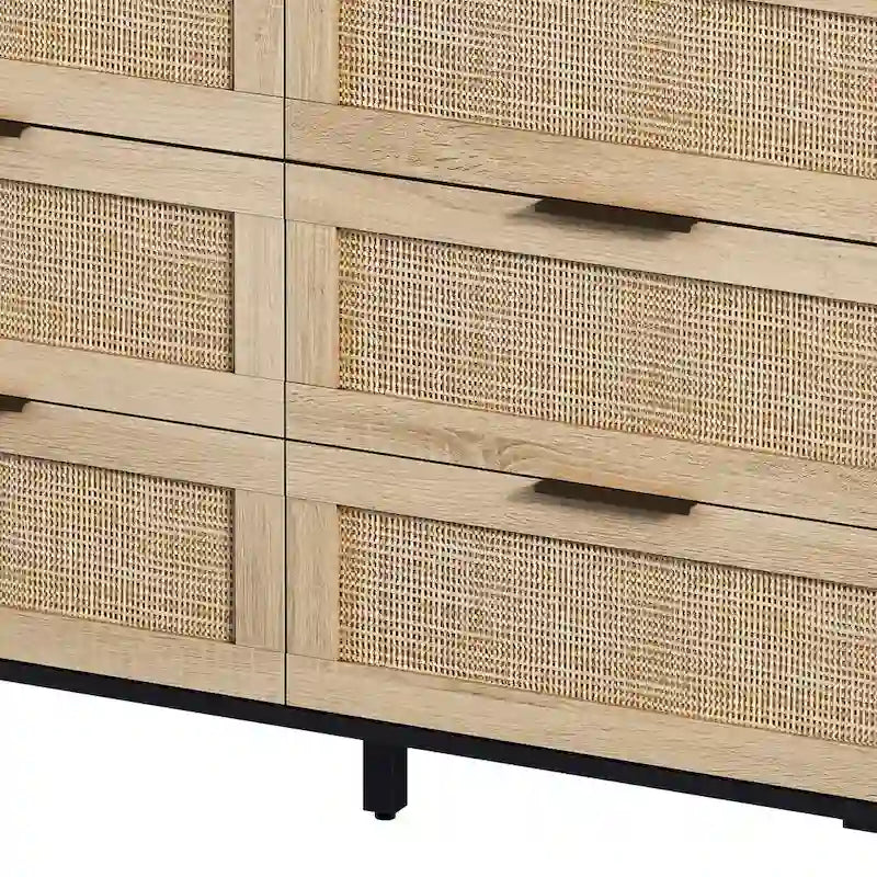 43.316-Drawers Rattan Storage Cabinet Rattan Drawer,for Bedroom,Living Room