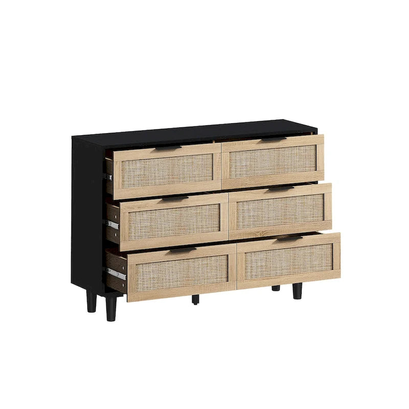 43.316-Drawers Rattan Storage Cabinet Rattan Drawer,for Bedroom,Living Room