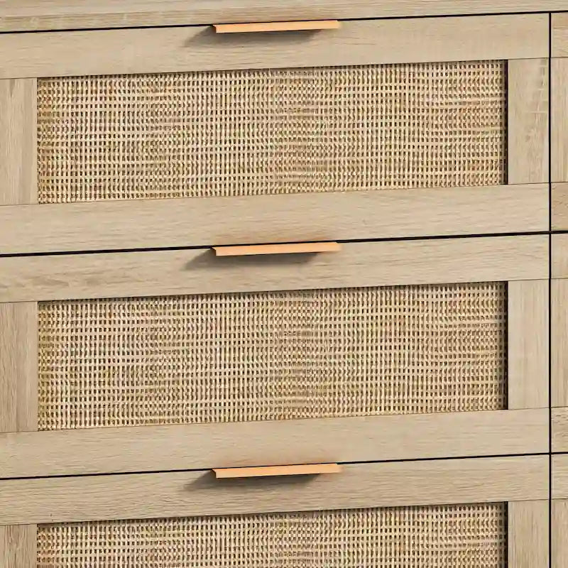 43.316-Drawers Rattan Storage Cabinet Rattan Drawer,for Bedroom,Living Room