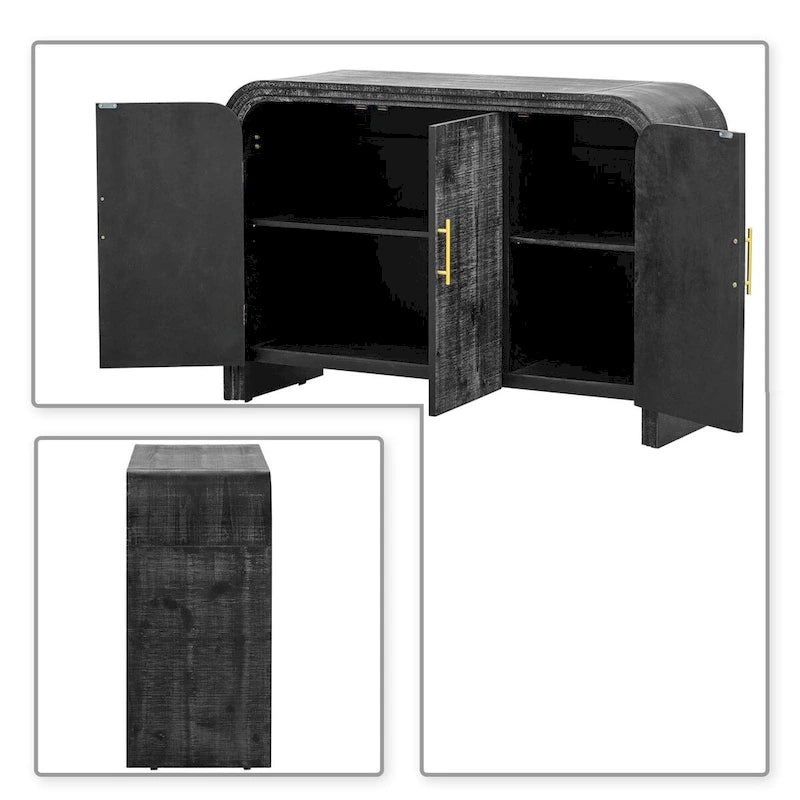 Vintage Chic Wooden Sideboard with Foot Pads