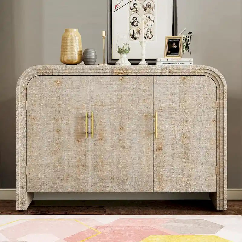 Vintage Chic Wooden Sideboard with Foot Pads