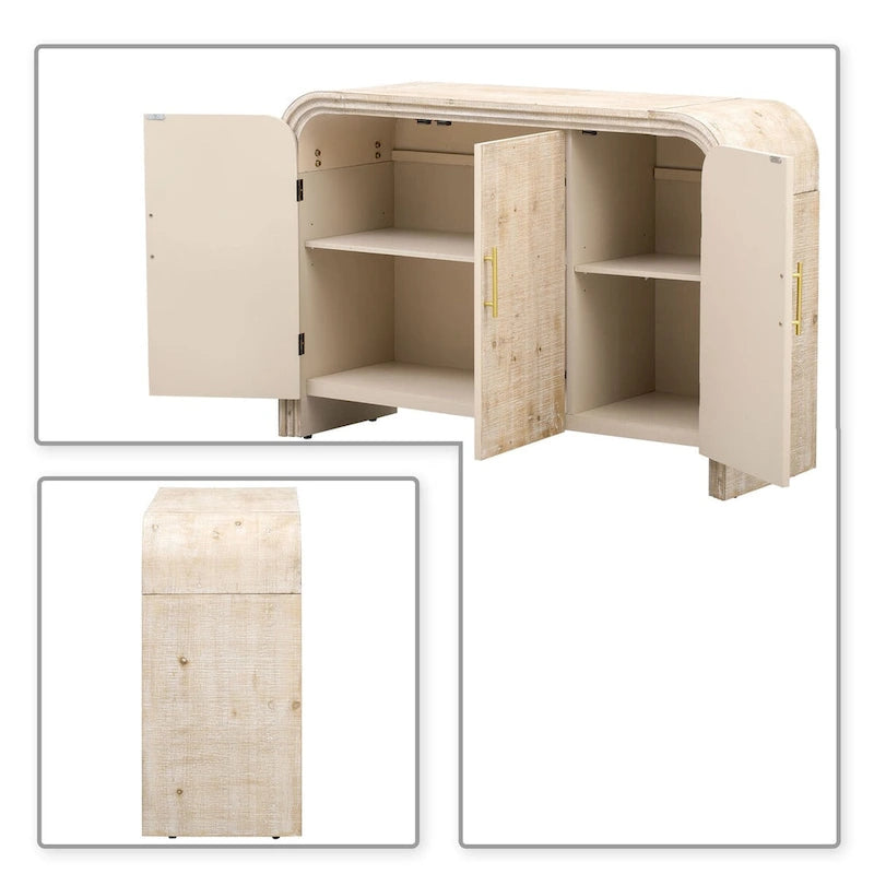 Vintage Chic Wooden Sideboard with Foot Pads