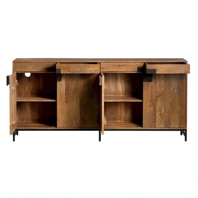 Ventura 76 4-Drawer Sideboard, Brown