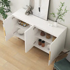 White Modern Buffet Cabinet with Storage, Fluted Sideboard Large Buffet with Adjustable Shelves, Accent Cabinet Console Table