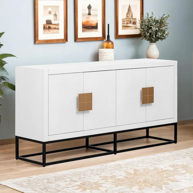 Light Luxury Designed Cabinet with Unique Support Legs and Adjustable Shelves, Suitable for Living Rooms, Corridors