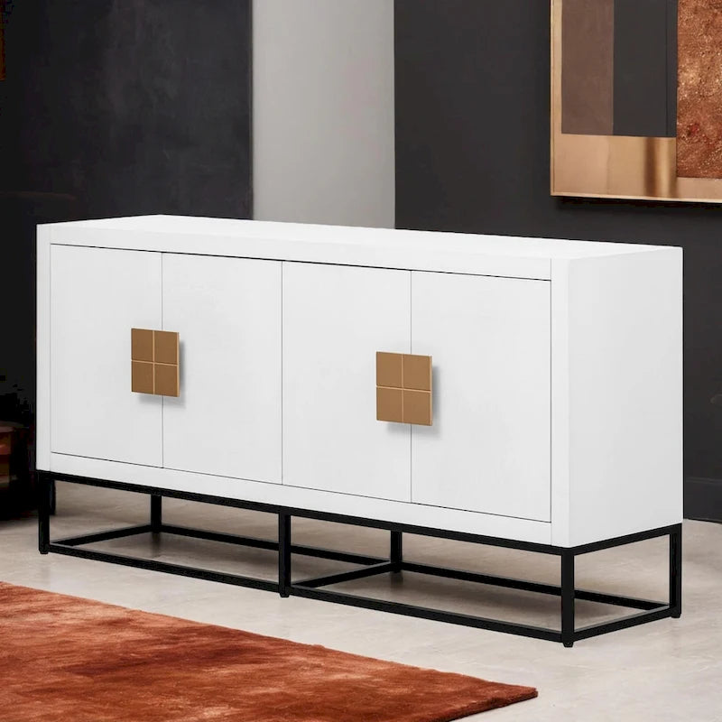 Light Luxury Designed Cabinet with Unique Support Legs and Adjustable Shelves, Suitable for Living Rooms, Corridors