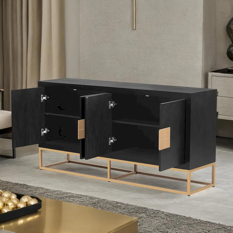 Light Luxury Designed Cabinet with Unique Support Legs and Adjustable Shelves, Suitable for Living Rooms, Corridors