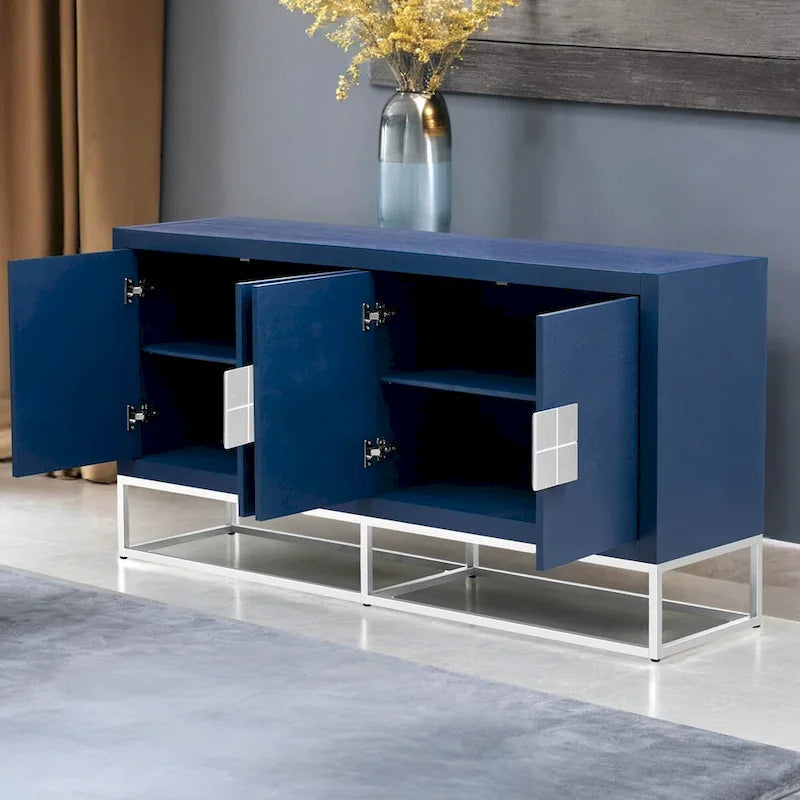Light Luxury Designed Cabinet with Unique Support Legs and Adjustable Shelves, Suitable for Living Rooms, Corridors
