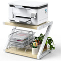 Desktop Printer Stand with 2 Tier Wood Storage Shelves - 17.36x11.26x11.34