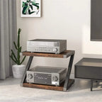 Desktop Printer Stand with 2 Tier Wood Storage Shelves - 17.36x11.26x11.34