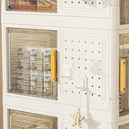 4-Tier Rolling Storage bookcase with Wheels, Large Capacity Storage bins, Mobile Multifunction Utility Rolling Storage Organizer