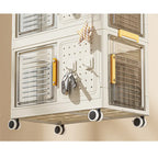 4-Tier Rolling Storage bookcase with Wheels, Large Capacity Storage bins, Mobile Multifunction Utility Rolling Storage Organizer