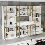 Sleek Tall Modular Display Cabinet with LED Lighting