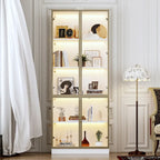 Sleek Tall Modular Display Cabinet with LED Lighting